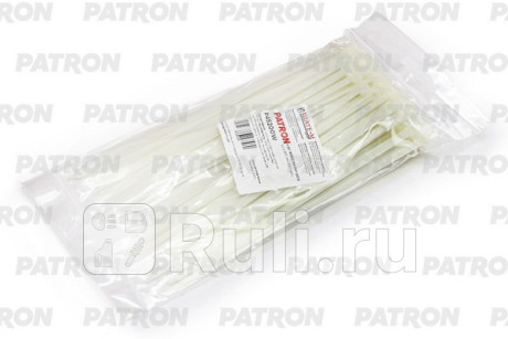 Комплект пластиковых хомутов 4.5 х 200 мм, 100 шт, нейлон, белые PATRON P45200W  для Разные, PATRON, P45200W