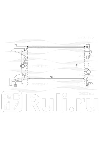 Радиатор охлаждения chevrolet cruze 09- opel astra 09- FREE-Z KK0165  для Разные, FREE-Z, KK0165